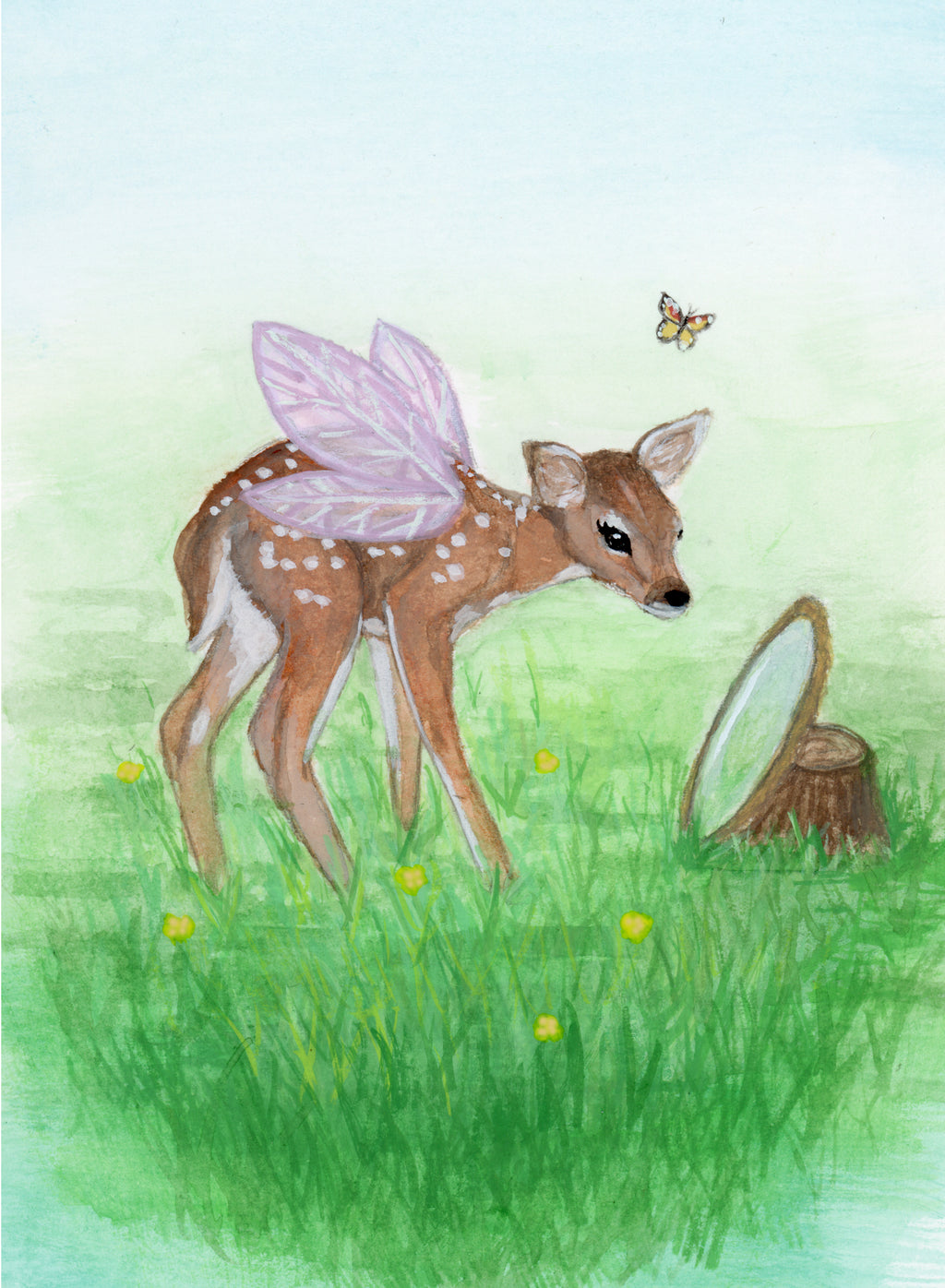 Deer Pretty Enchanted Art Print 5x7